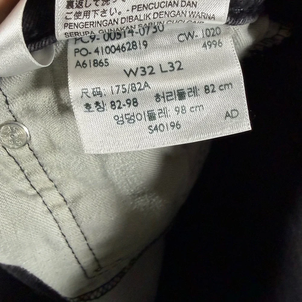 Levis 514 Straight Fit Jeans Mens 32x32 Gray Faded Black Denim